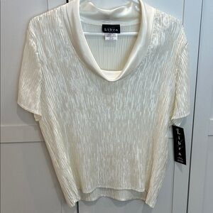Women's Libra Cream Textured Stretchy Top